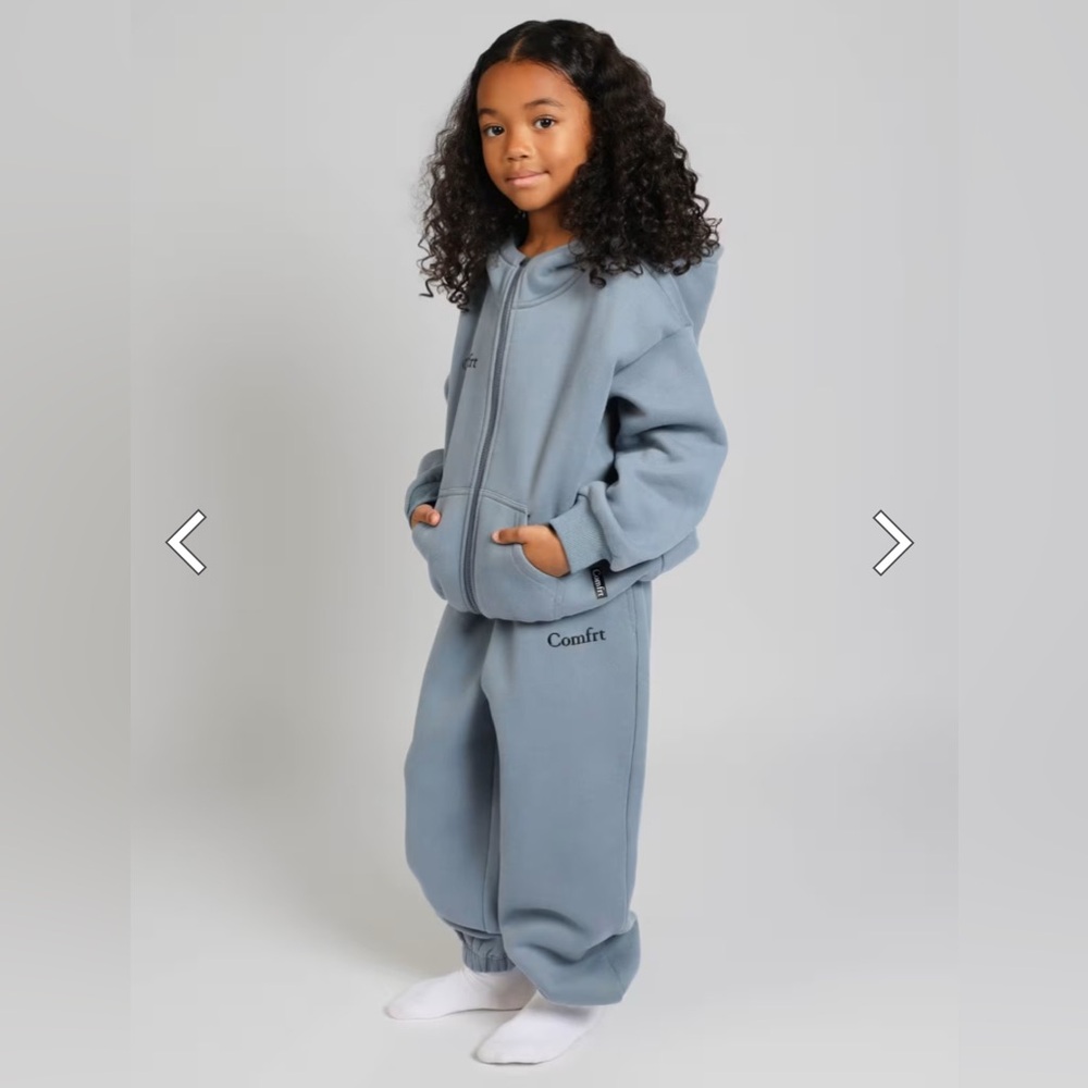 Comfrt Sky Zip Up and Cozy Joggers Set with Elastic Waistband